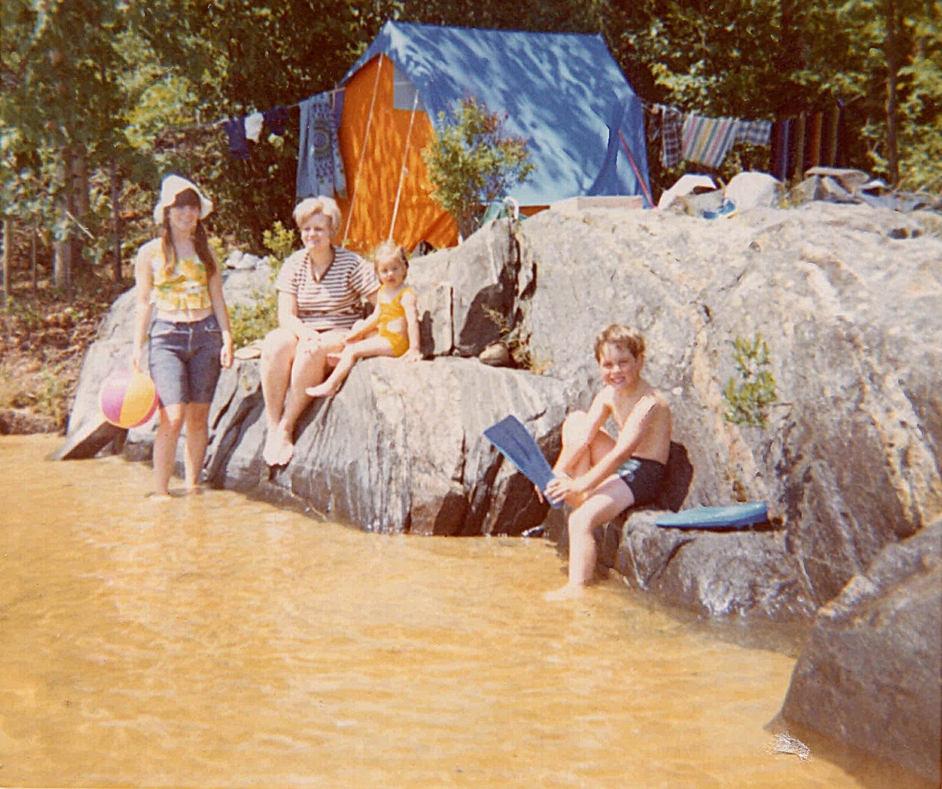 The cottage beach on Lake Kamaniskeg, 1970